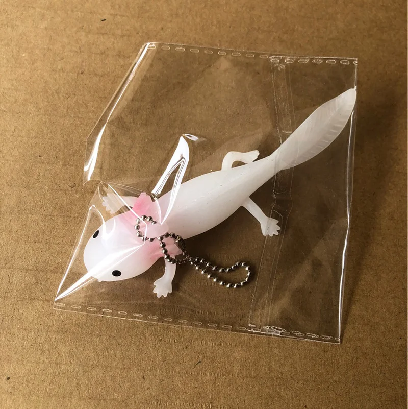 Axolotl Keychain Kawaii Newt Salamander Baby Fish Kneading Toy Decompression Squeezing Bag Mobile Phone Key Chain Pendant