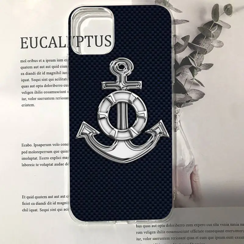 Nautical anchors Phone Case For iPhone 14 13 12 Mini 11 Pro XS Max X XR SE 6 7 8 Plus Soft Silicone Cover