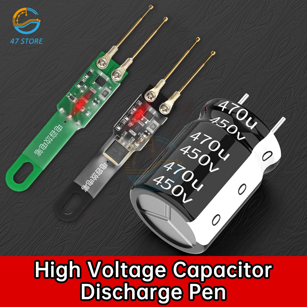 1000UF/5000UF Capacitor Discharge Pen Capacitor Discharge Tools Fast Discharge With LED Indicator Light Electronic Repair