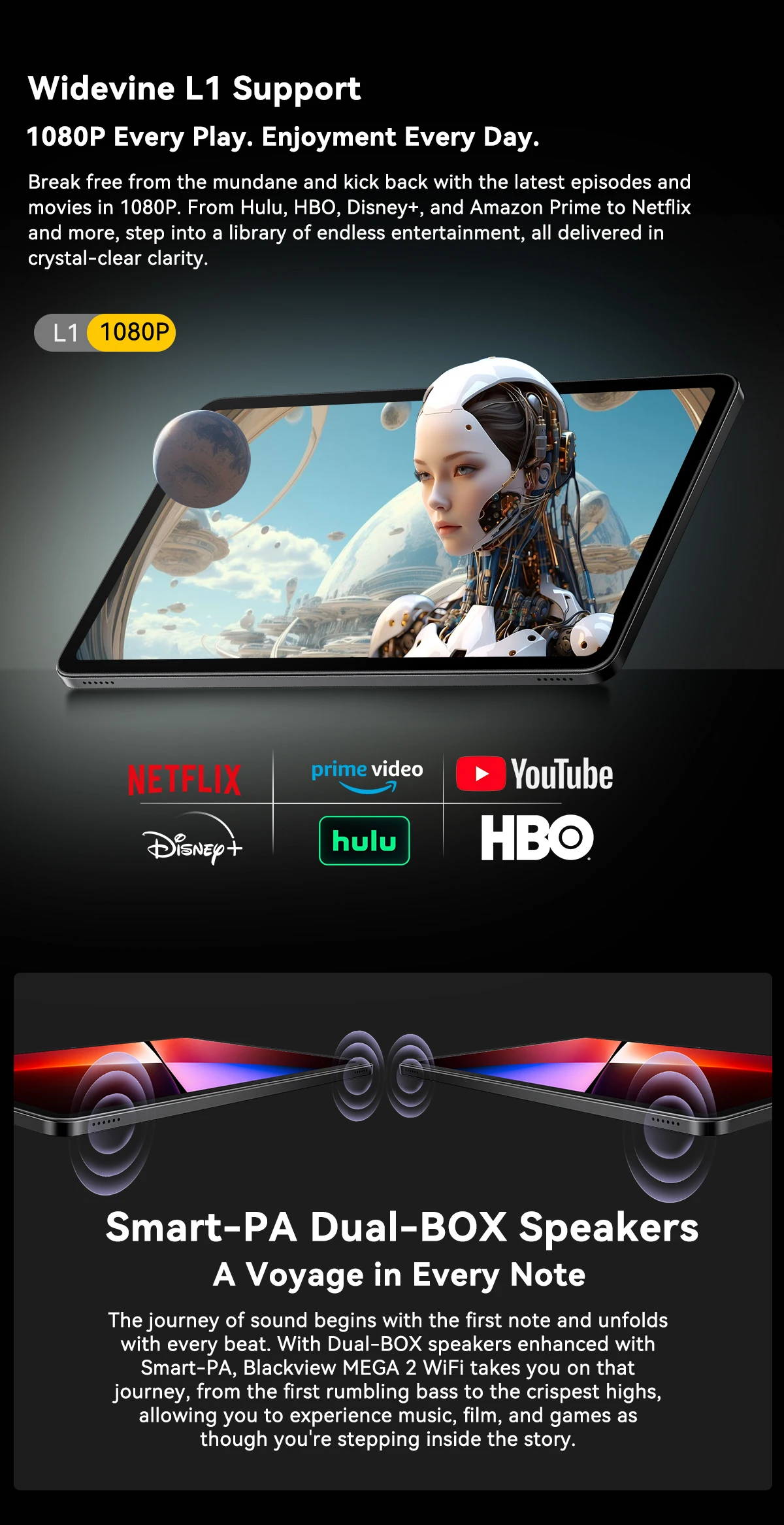 Blackview MEGA 2 Wifi Tablet PC 12'' 2K FHD+ Display Unisoc T615 12GB RAM 256GB ROM 9000mAh Battery 16MP Android 15 Tablets