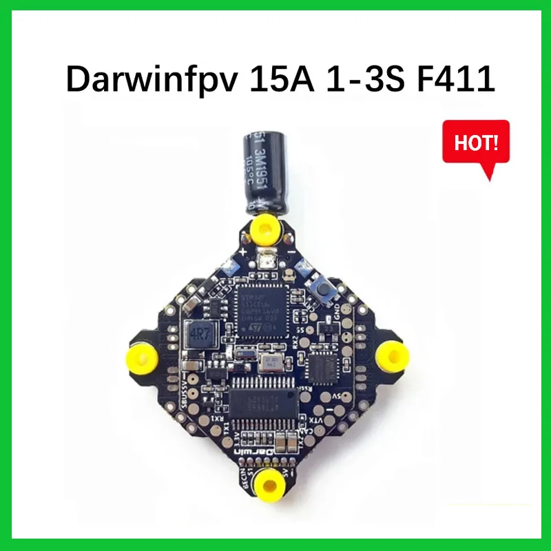 New Darwinfpv MATEKF411 15A 1-3S Ultralight / Whoop AIO MPU6500 Betaflight F4 OSD BEC BL_S 4In1 ESC for RC FPV Racing Drone