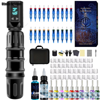 Tattoo Kit High Power Tattoo Pen Kit For Permanent Makeup Tattoo Machine Kit Black Wireless  Tattoo Gun Kit