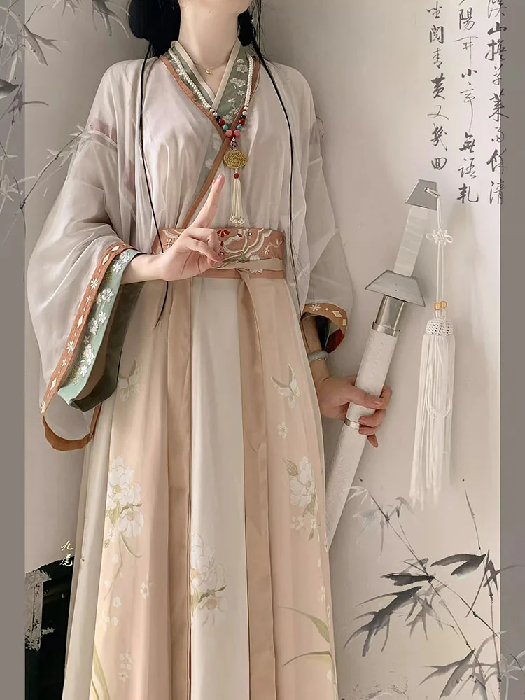 Jin-made Hanfu women's original collar waist-length skirt one-piece broken skirt national style