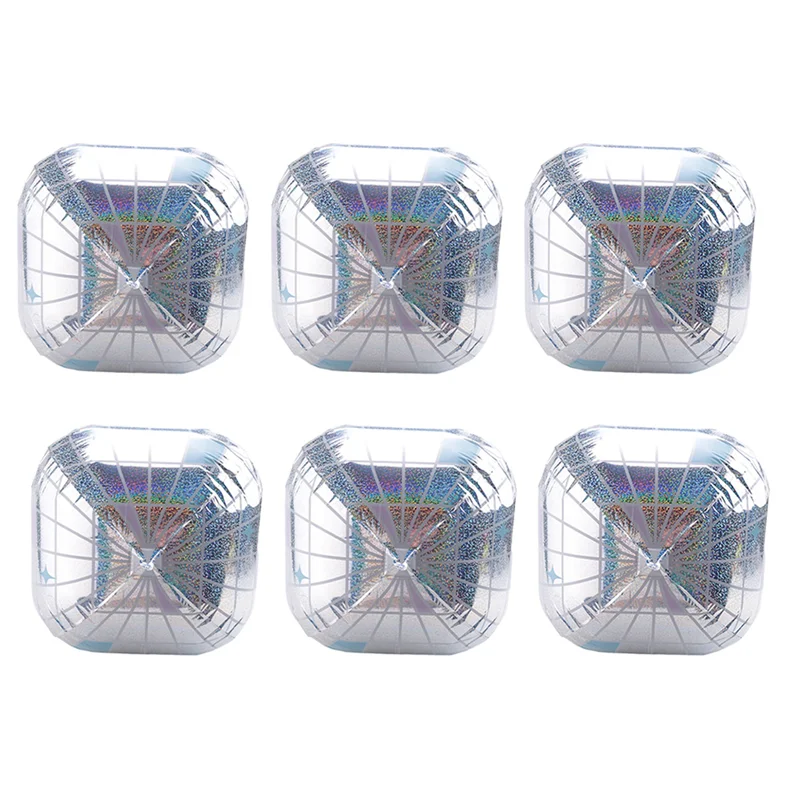 BAAG-6Pcs Iridescent Disco Ball Balloons, Huge Shiny Silver Disco Aluminum Foil Balloons For Birthday Single Party Decoration