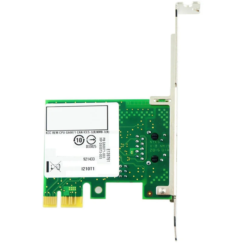 SMIEA I210-T1 PCI-Ex1 Gigabit Single Port Server Desktop Wired Network Card I210AT Chip Network Card