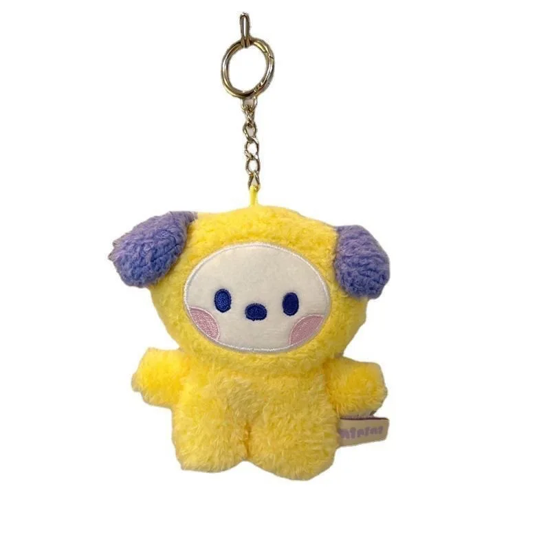 Mini porte-clés en peluche COOKY RJ TATA, pendentif petit animal Bt21, dessin animé, sac à dos, nouveau pendentif beurre, cadeau d'anniversaire Kawaii, 8cm