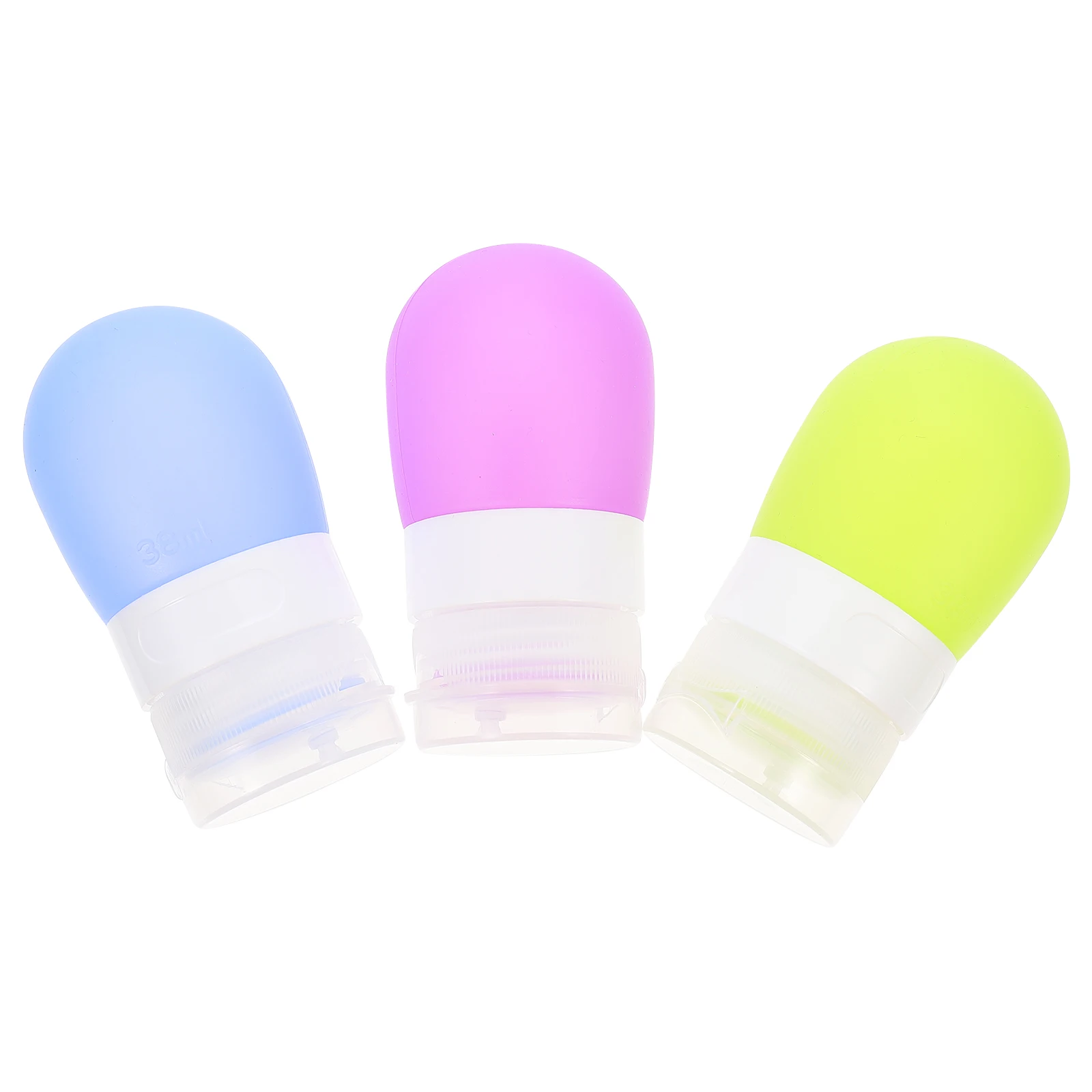 

3 Pcs Travel Bottles Small Liquid Containers Refillable Mini Silicone Squeeze Bottles for Shampoo Soap Sunscreen Lotions Creams