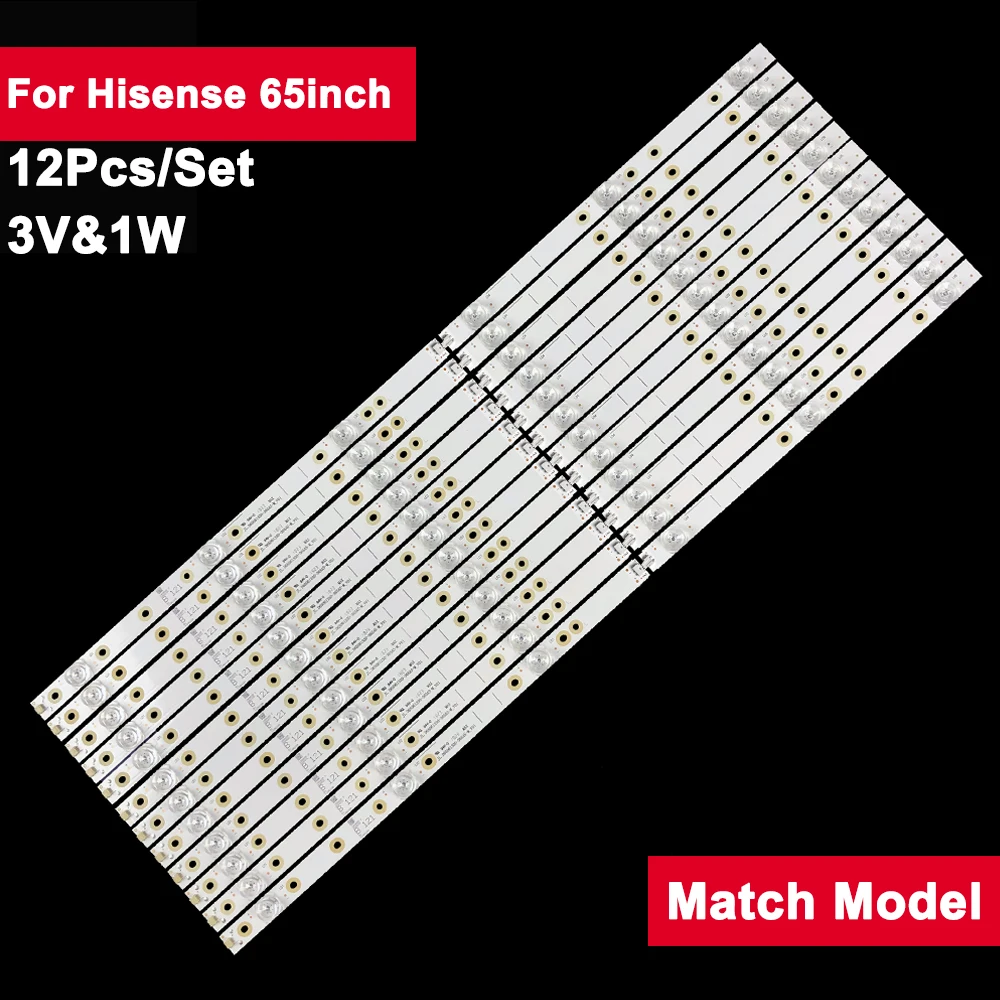 12 Pcs/set 611mm led backlight strip For Hisense 65inch TV repair H65E3A HZ65A65 H65E3A-Y HZ65A57 65R6E LB65073 LB65073 V0 SS-L