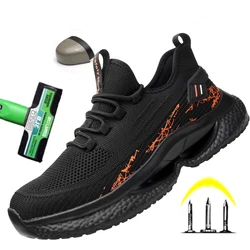 Lightweight Steel Toe Safety Shoes Men Anti-puncture Work Shoes Men Breathable Industrial Shoes Indestructible Work Safety Boots