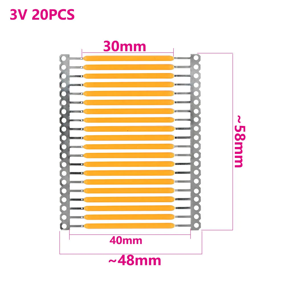 Imagem -05 - Filamentos de Lâmpada Led Duro Lâmpada para Faça Você Mesmo Spotlight Chip Incandescente 3v 38 mm 39 mm 40 mm 150ma 20 Pcs