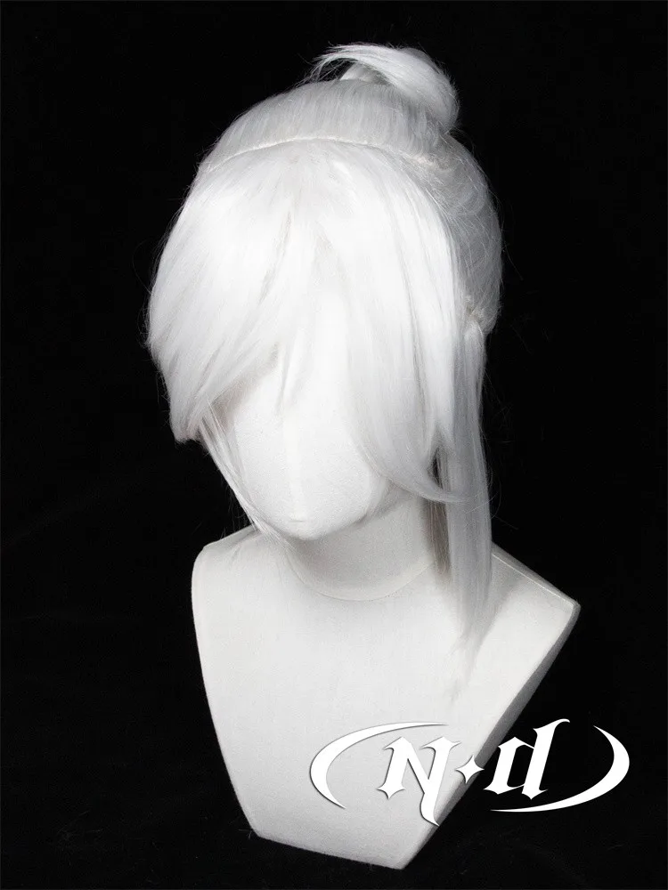 Game Valorant Jett Cosplay Wig Silvery White Cosplay Wigs Halloween Role Play Costume Party Girl Heat Resistant Synthetic Wigs