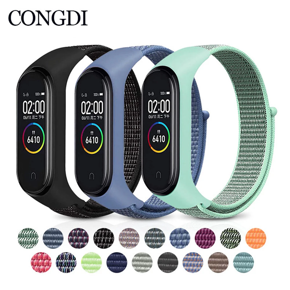 Nylon Loop Strap for Xiaomi Mi Band 7 6 5 4 3 Bracelet SmartWatch Silicone Wristband Replacement Sport Pulsera Watchband