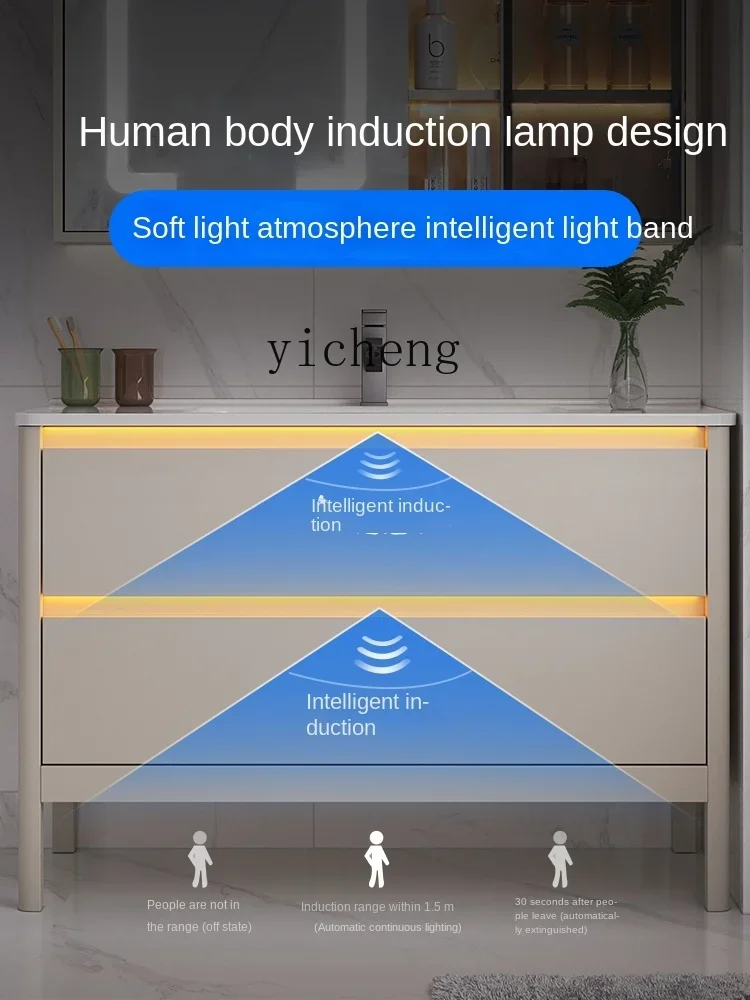 

Floor Bathroom Cabinet Modern Minimalist Ceramic Whole Washbin Bathroom Table