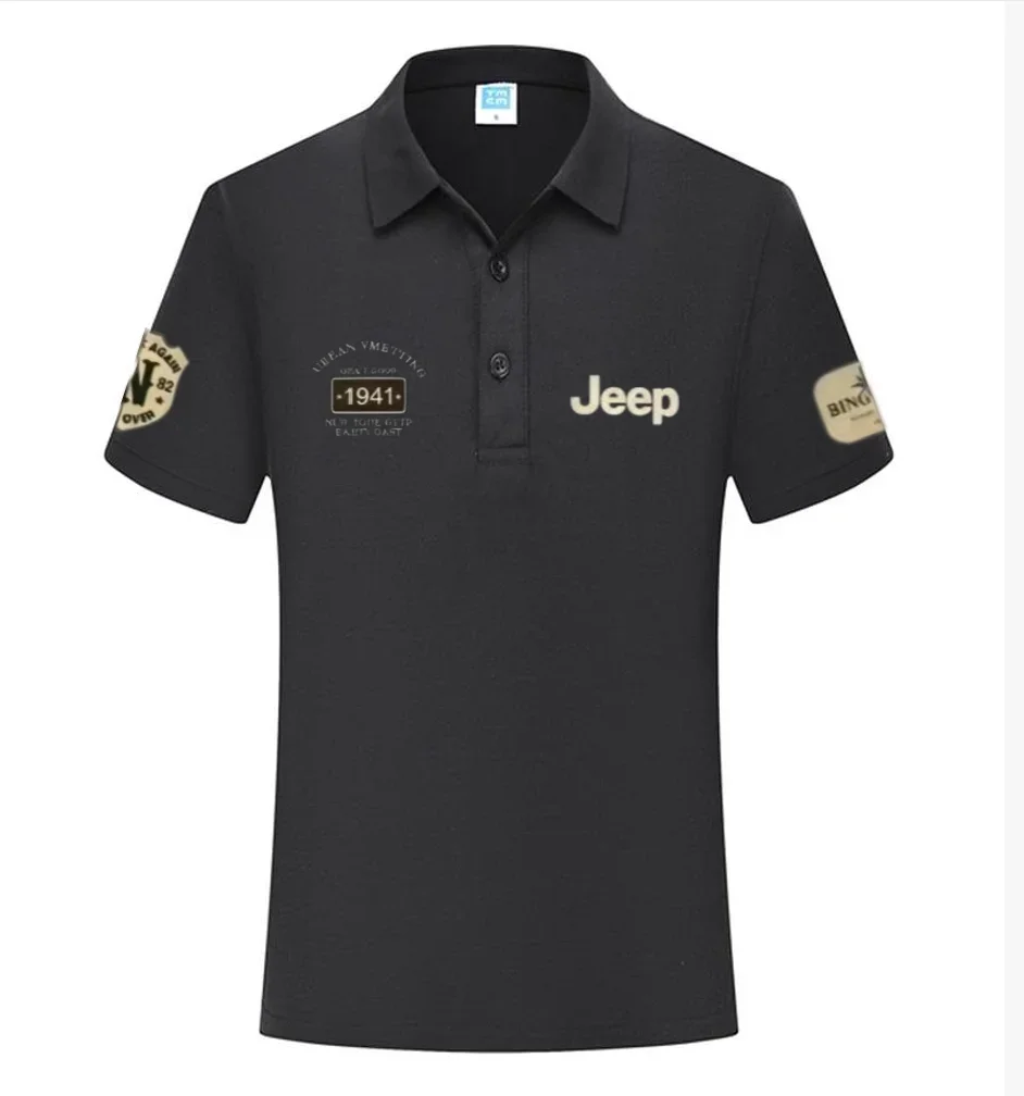 T-shirts et polos d'été de haute qualité, style Jeep 2026, chemises décontractées à manches courtes pour hommes, à porter avec un col montant