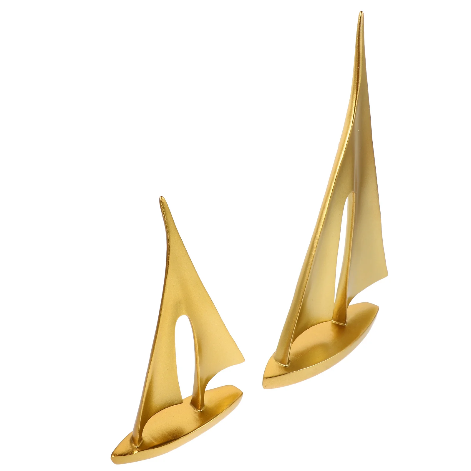 

2Pcs Gold Resin Sailboat Sculptures Modern Sailing Ornaments for Home Living Room Cabinet Nautical Decor Boat Resin Statue