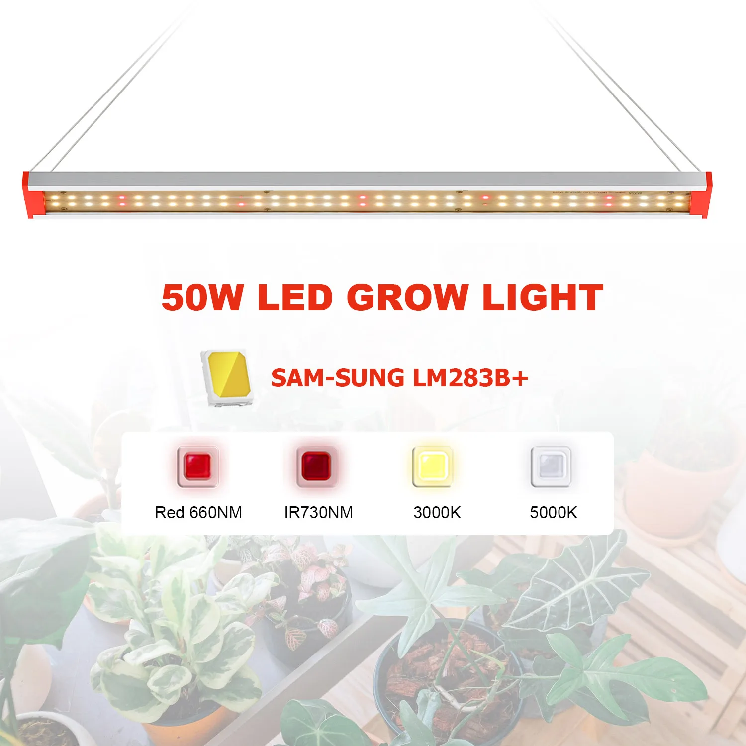 Samsung-Luz LED de espectro completo LM283B +, lámparas de alto brillo como el sol para iluminación de crecimiento de plantas de invernadero