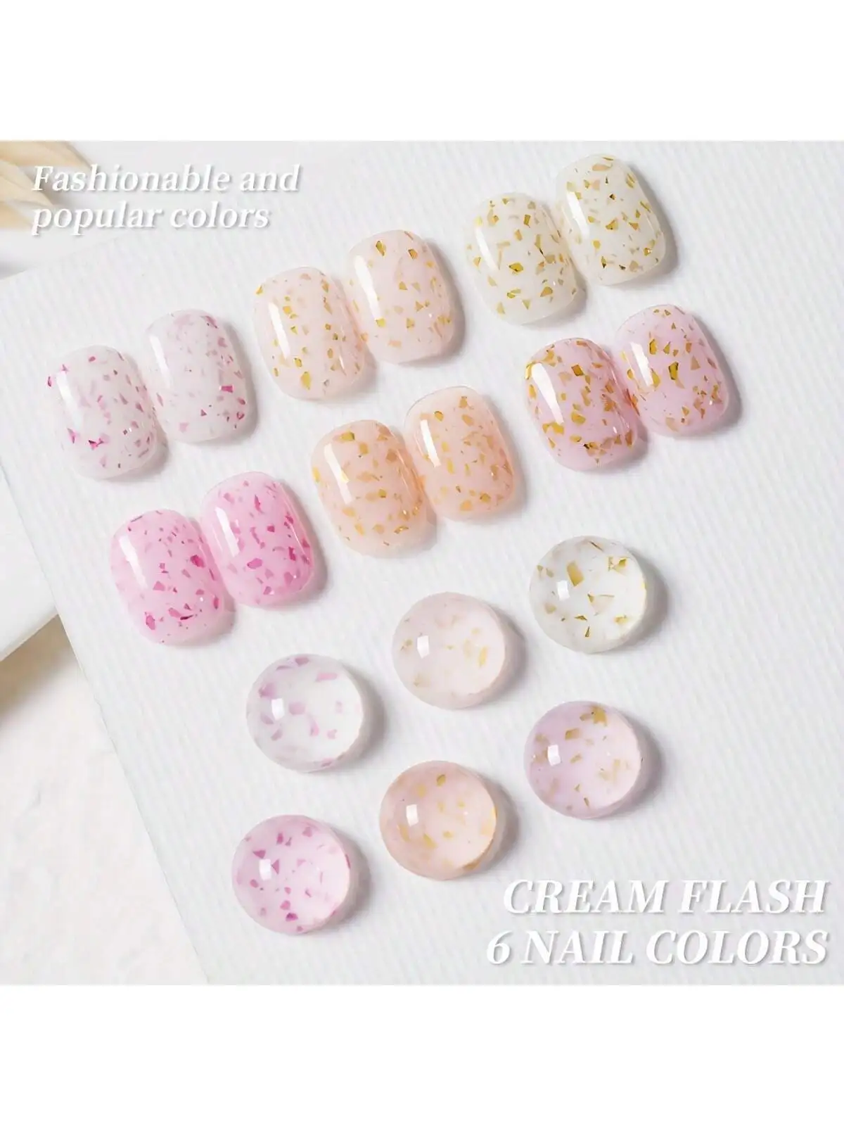 XEIJAYI 1 Stück Rosa Creme Crush Diamant Nagelgel Bunte Semi Permanent Nail Art Einweichen UV LED Nagelstudio DIY Nagelstudio