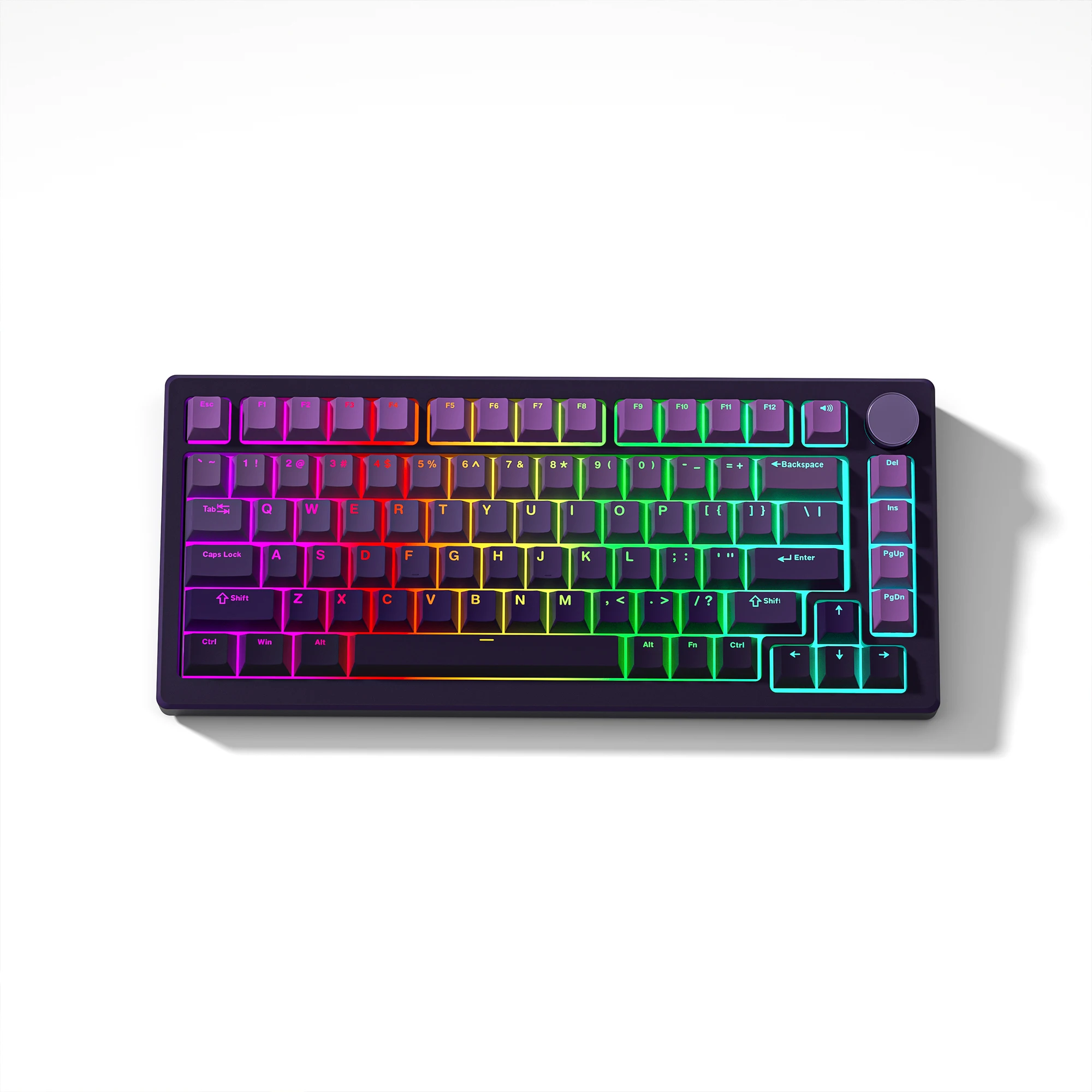 

Shine Through PBT Keycaps 132 Key Custom Gradient Purple Double Shot Keycaps Cherry Profile for MX Switches Mechanical Keyboards