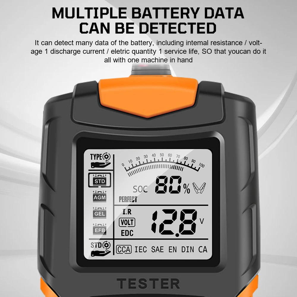 التحريك شحن أداة محلل البطارية جهاز اختبار بطارية السيارة أدوات تشخيص السيارات الرقمية لبطارية الرطب/الجل/الرصاص الحمضية 12 فولت 24 فولت #4