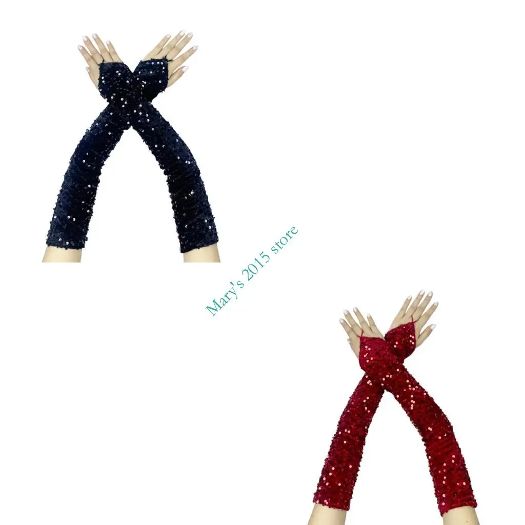 قفازات يد طويلة E15F للنساء والفتيات في زي حفلات الزفاف في عشرينيات القرن العشرين