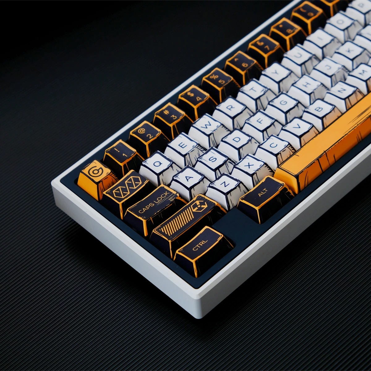 147 Keys Comic Virtual War White Keycaps Cherry Profile Dye Sub PBT Keycap For MX Mechanical Keyboard Split Space Double B ISO