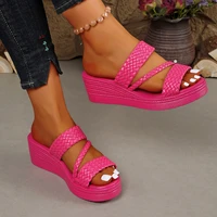 Women Wedges Sandals 2026 New Summer Women Slip on High-heeled Fashion Woman Shoes Comfortable Flower Outdoor Platform Sandals - Image 6