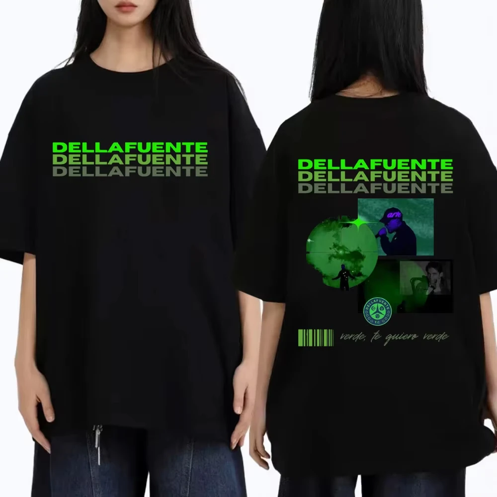 

Рэпер Dellafuente, музыкальный альбом 2025, летняя футболка для мужчин и женщин в стиле хип-хоп, уличная одежда большого размера, женская повседневная футболка из чистого хлопка, топы