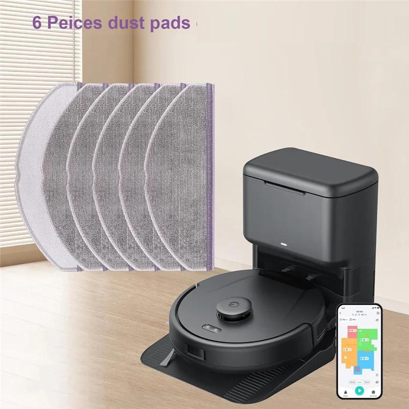 A75X Bantalan Pel Pengganti Bantalan Serat Mikro Atas Kompatibel untuk Penyedot Debu Robot Seri Eufy L60/L60 Hybrid/L60 SES/L50