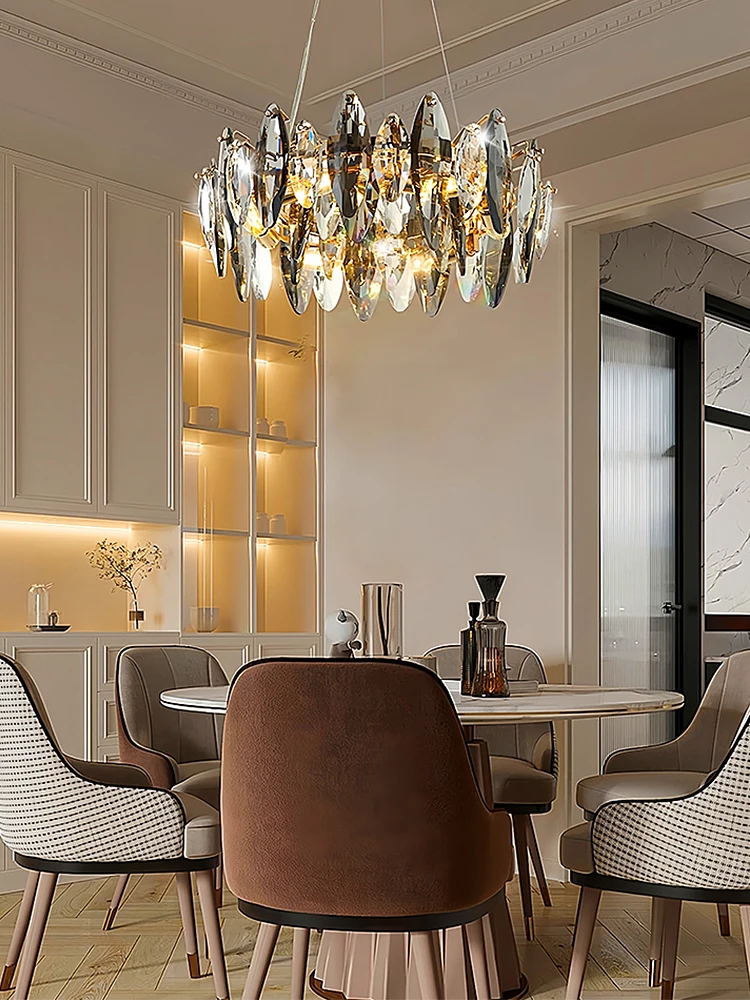 Noordse LED Kristallen Plafondlampen Gouden Luxe Verlichting Eetkamer Woonkamer Slaapkamer Eilandlamp Binnen LED hanglamp - afbeelding 2