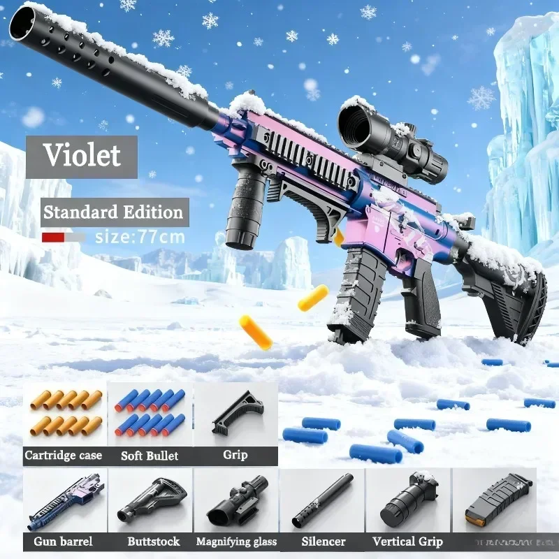 NEW M416 Soft Bullet Gun Toy Gun Can Be Fired Manually Loaded Assault Rifle Submachine Gun Model Christmas Birthday Gift 2025