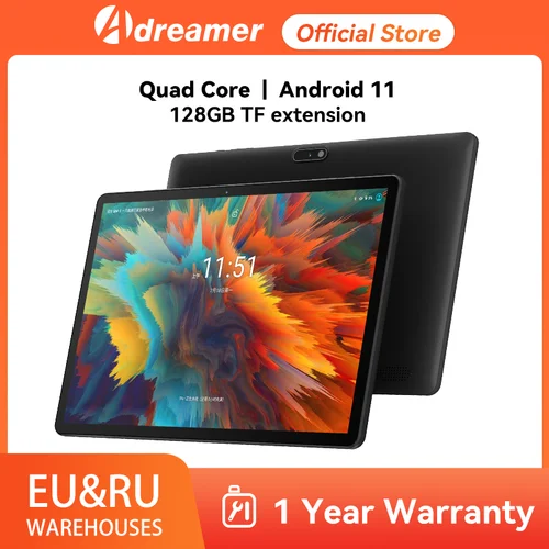 Adreamer LeoPad10 tableta portátil de 10,1 pulgadas 1280x800 IPS Android 11 Quad Core 4GB RAM 64GB ROM 6000mAh WIFI Bluetooth modo Dual