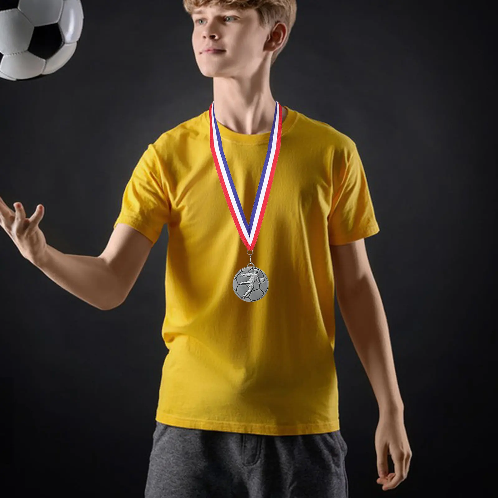 Soccer Award Medal Winner Encouragement Football Match Medal Decorative Hanging Award Accessory Quality Zinc Alloy Sports