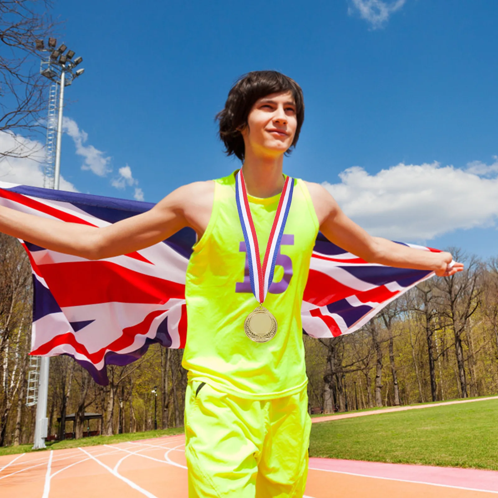 6 個の競技メダル ゴールデン シルバー ブロンズ ポータブル 絶妙なメダル スポーツイベント用 賞メダル メタル賞メダル