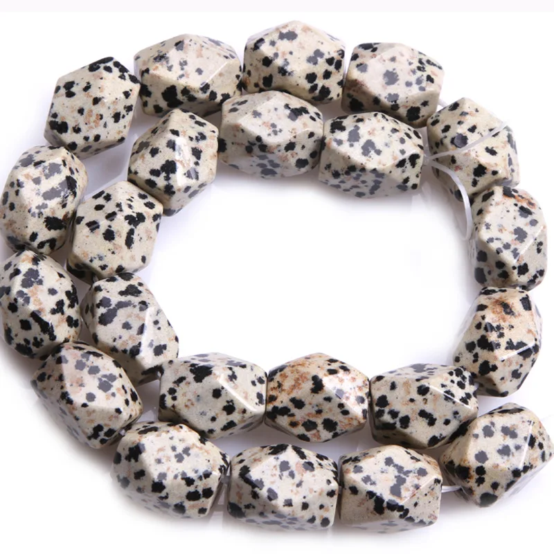 12x18mm Faceted Dalmatian Dalmation jaspers Beads Natural Stone Beads DIY Loose Beads For Jewelry Making Strand 15 Inch