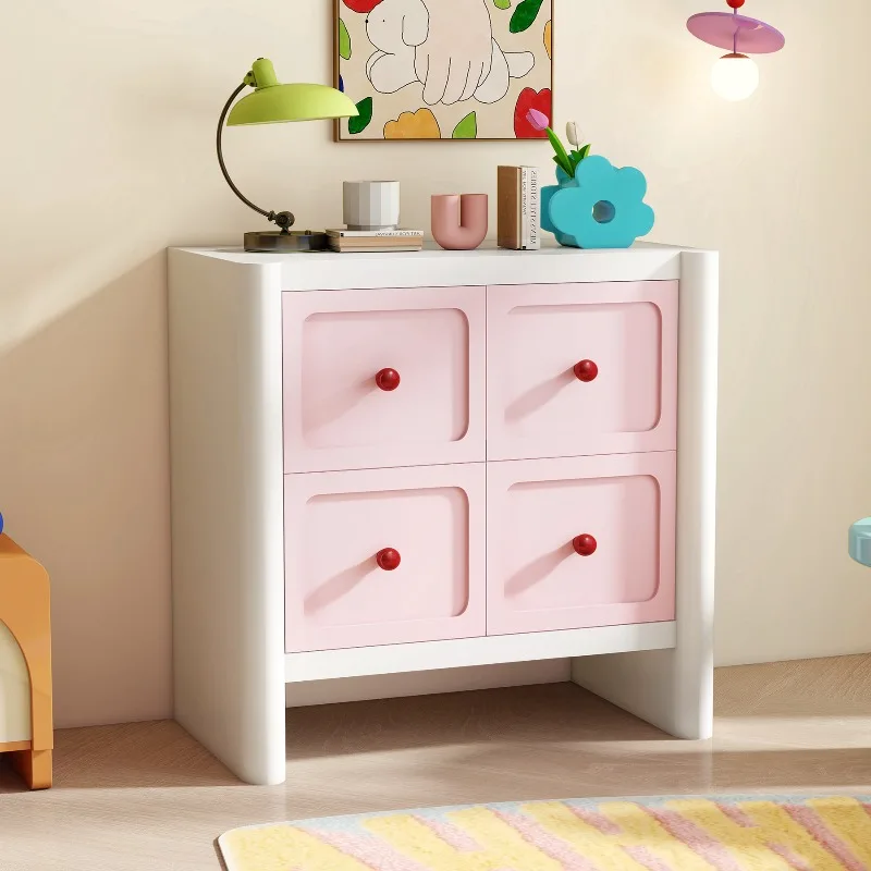 

French Premium Contrasting Lockers Living Room Side Cabinet Room Bedroom Storage Chest Drawer Painted Locker