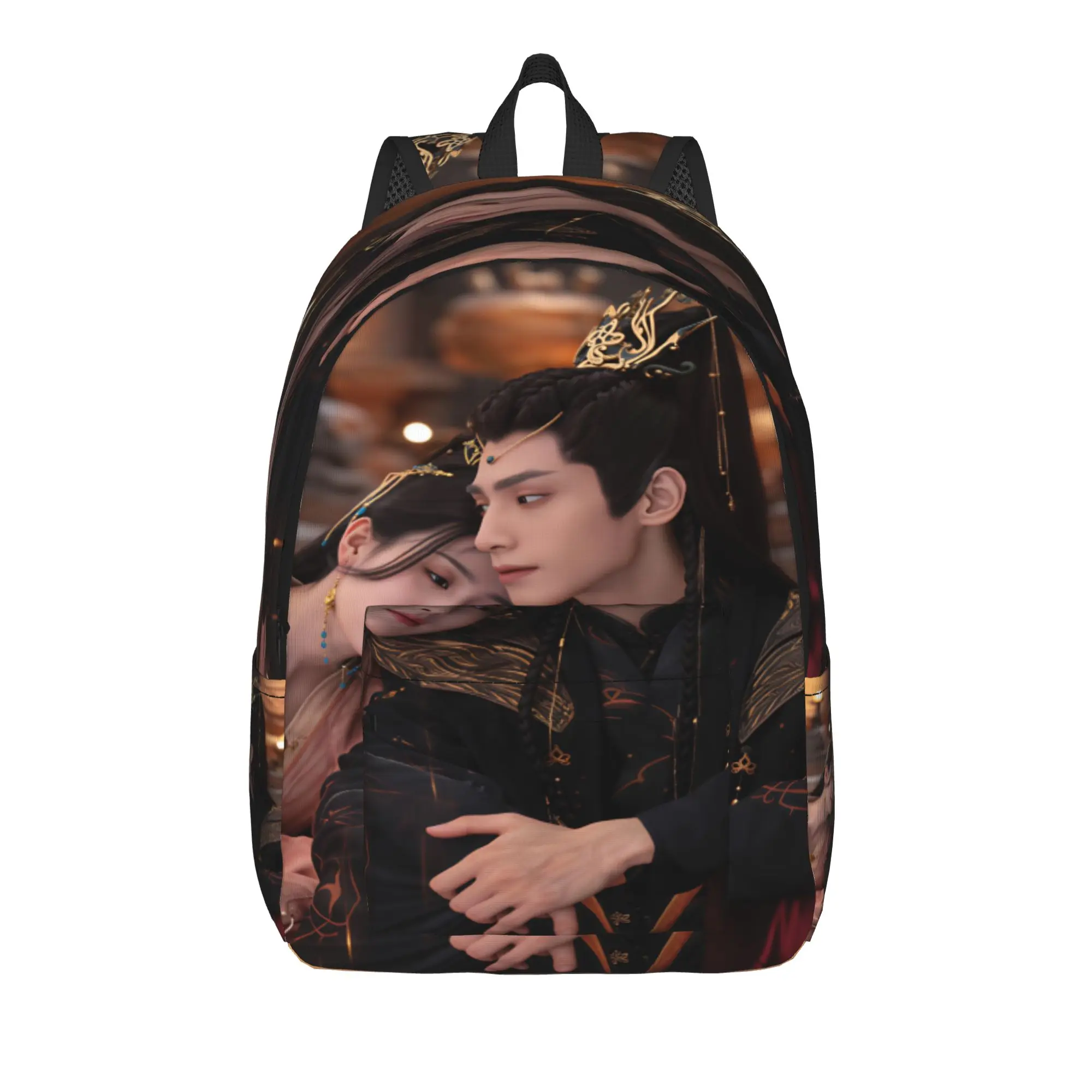 Leo Luo Yunxi Bai Lu  Backpack  Student Unisex Polyester Travel Backpacks Soft Style High School Bags Rucksack