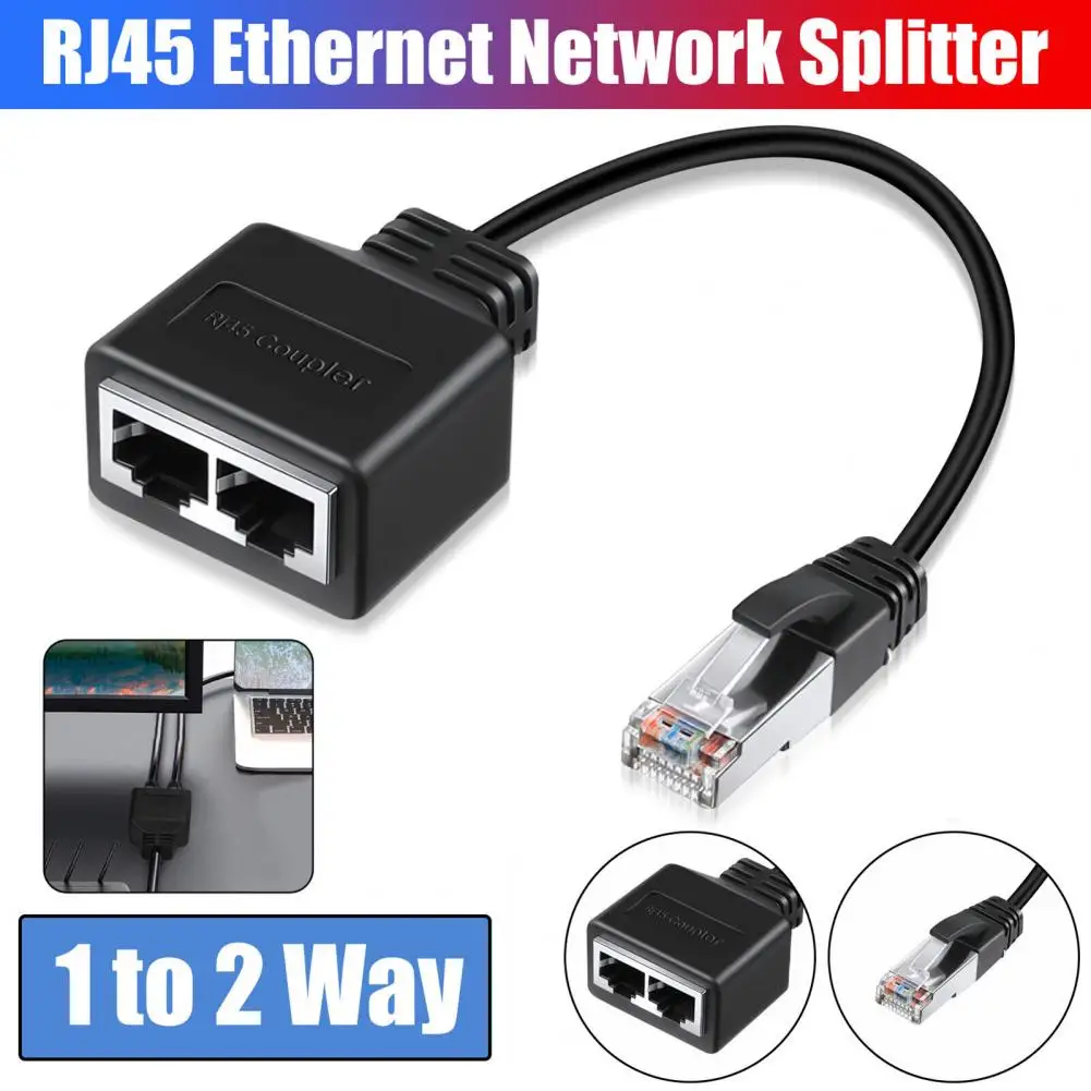 

RJ45 Gigabit Network Splitter Laptop PC TV Deconcentrator 1 To 2 Way 100m Transmission Devices Ethernet Splitter Modular Plug