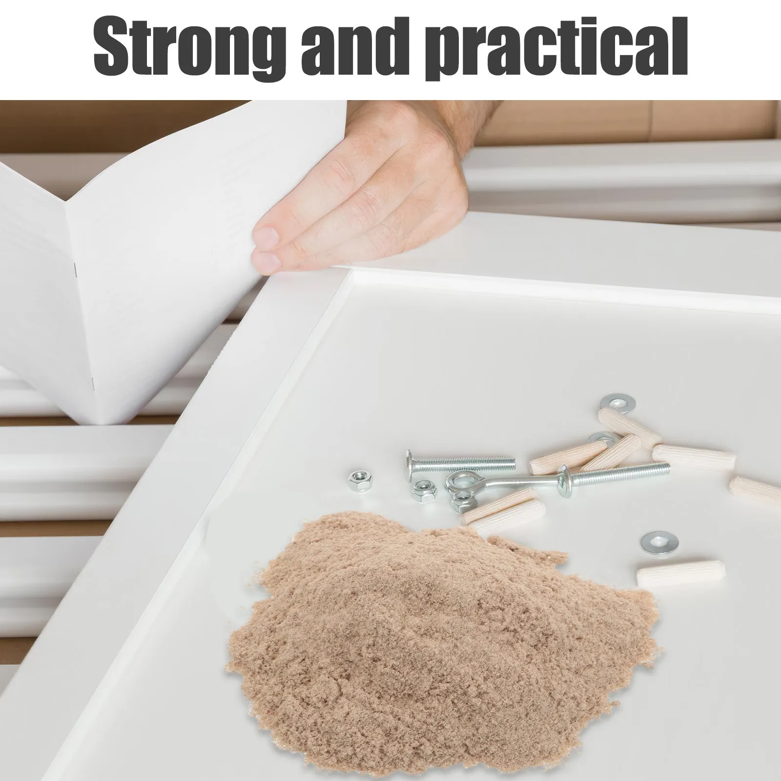1 Bag Furniture Repair Wood Filler 500G Natural Wood Crack Filler Powder Fast Drying Sandable for Floor Scratch Repair Cabinet