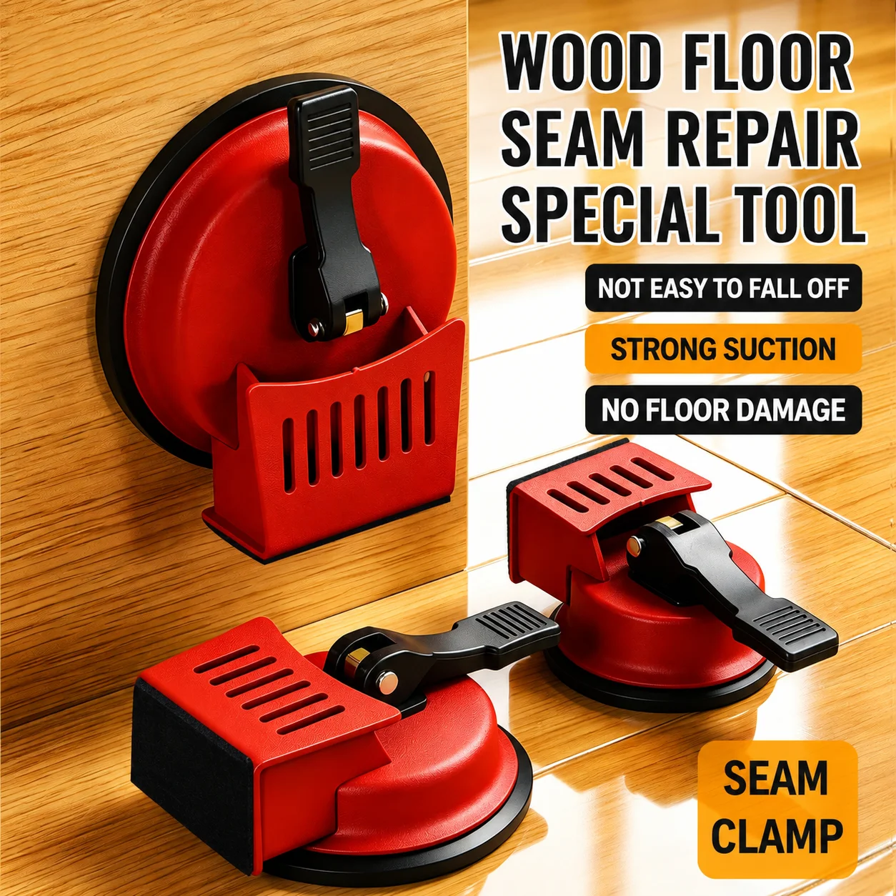 Wood Flooring Gap Repair Tool Heavy Duty Carbon Steel Single Head Suction Cup Floor Gap Fixer Installation Adjustment Tool for H