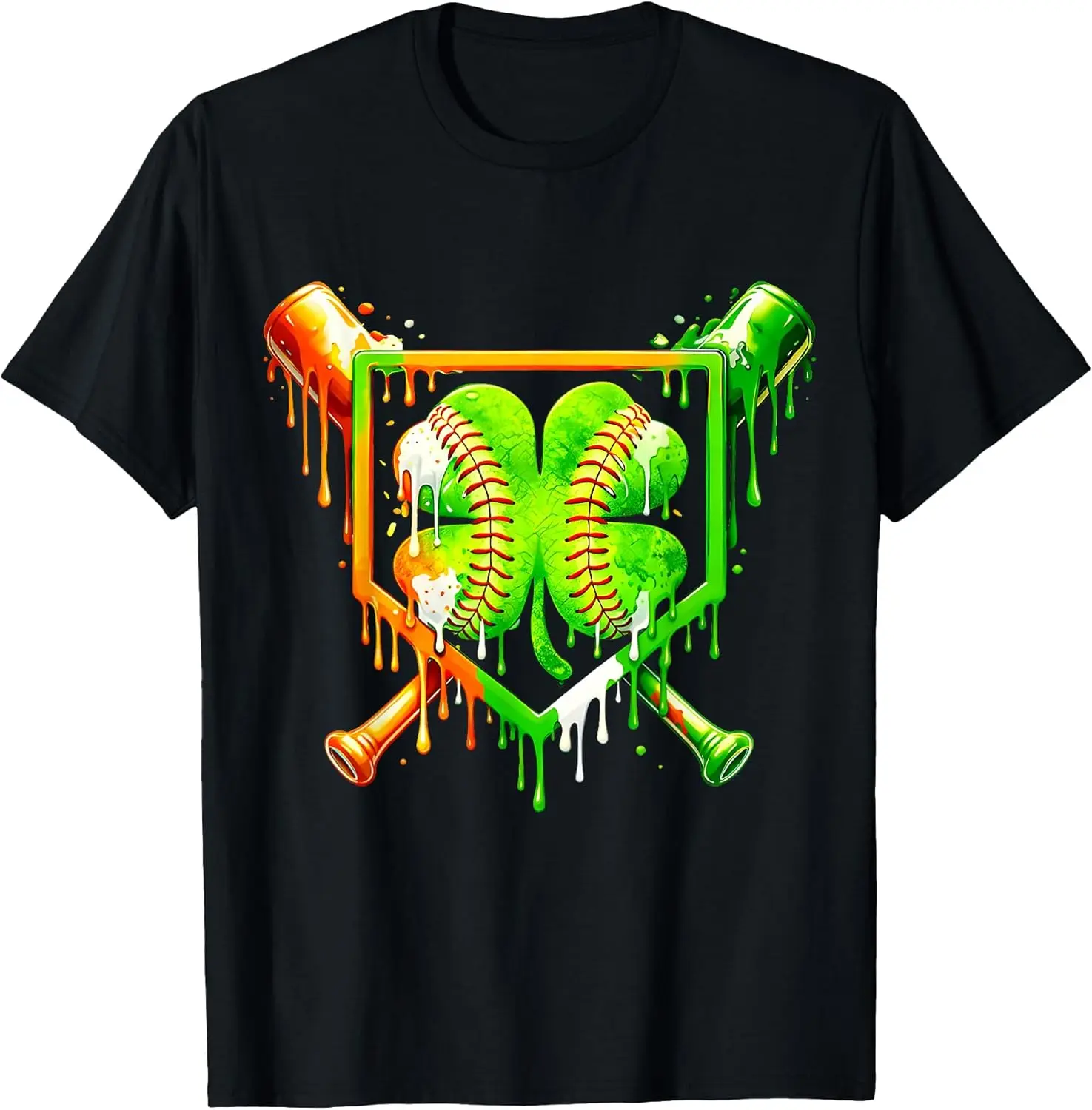 

Детская футболка Drip St Patricks Day Shamrock Baseball Sport для мальчиков, черная, 180 г/м², 100% хлопок