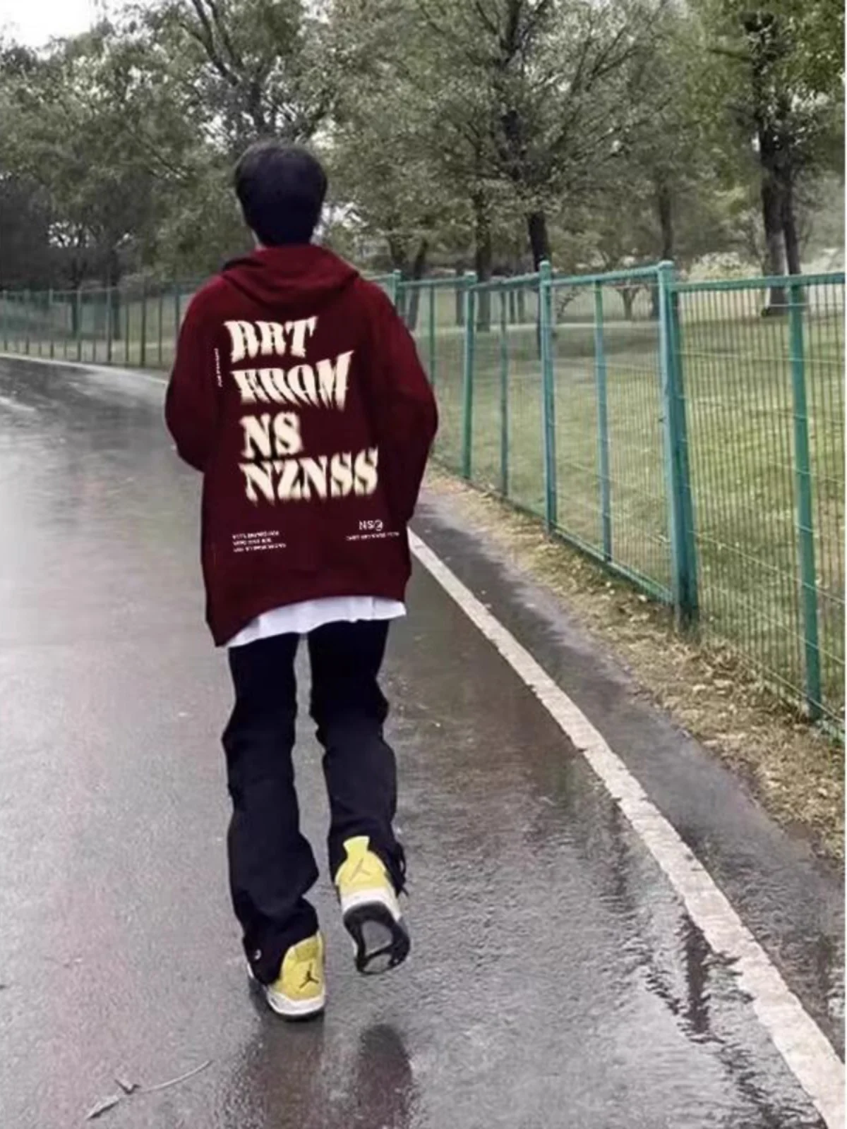 الرجعية الأمريكية هوديي الرجال Fce اصطف الزي 500 جرام الثقيلة خمر زوجين Jaet النبيذ الأحمر اللون البوليستر النسيج عادية Sle