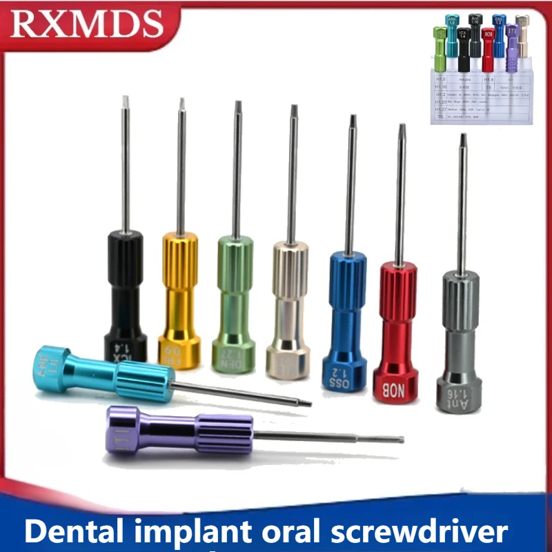 2PCS Dental Lab Implant Screwdriver Mini Technician Micro Screw Drivers Kit for Multi-brand Abutment Prosthesis Restoration