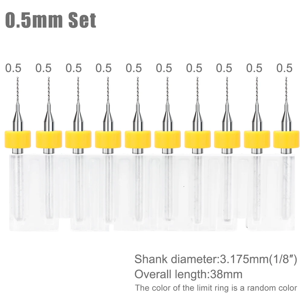 Mini Pcb Boor 10Pcs 0.1-1.2Mm Carbide Pistool Boor 1/8 ''Schacht Voor Pcb Gedrukt printplaat Boren Cutter