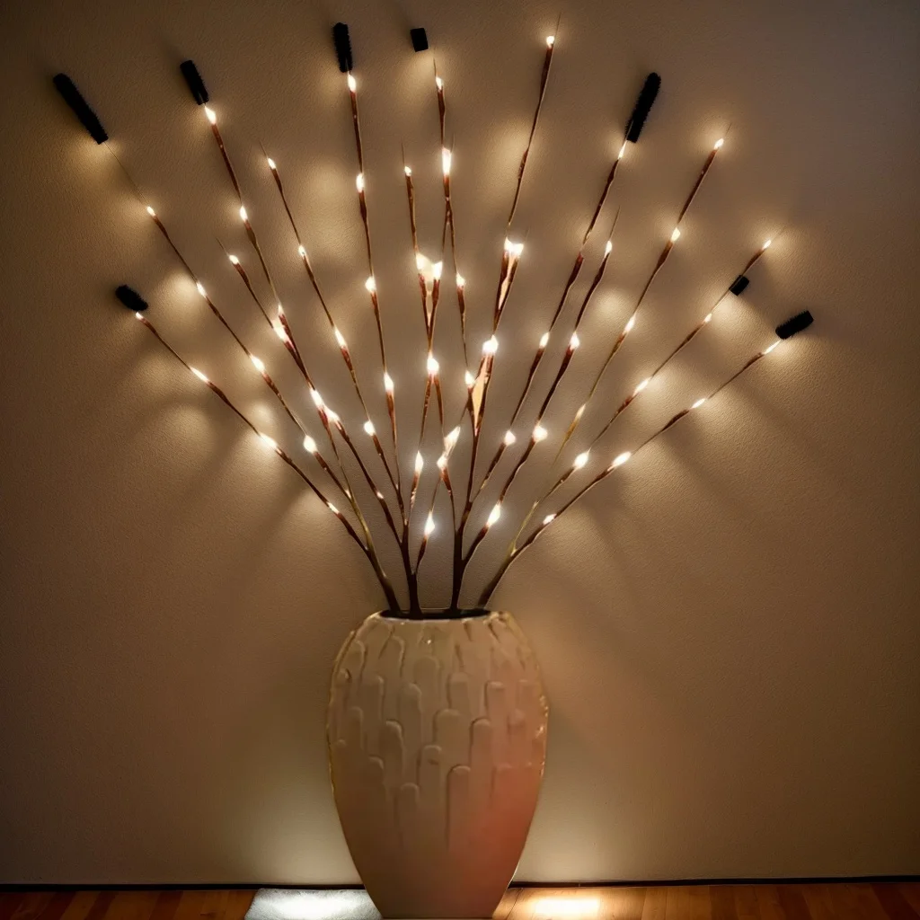 

​​1PC 20LED Battery Tree Branch Lights - Indoor Vase Decor for Holiday Christmas​​+
