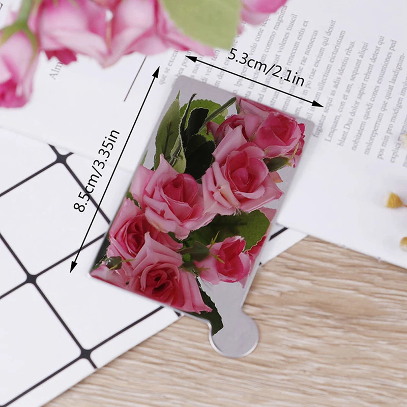 Vendita calda Mini specchio tascabile per trucco infrangibile portatile in acciaio inossidabile Specchio cosmetico Specchio tascabile per trucco carino