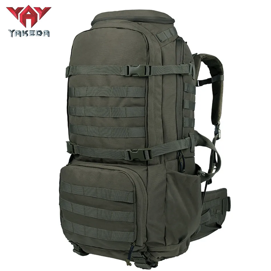 YAKEDA Large Capacity 65L Outdoor Sports Backpack Tactical Backpack 1000D Durable and Breathable Camping Hiking Mountain Bag