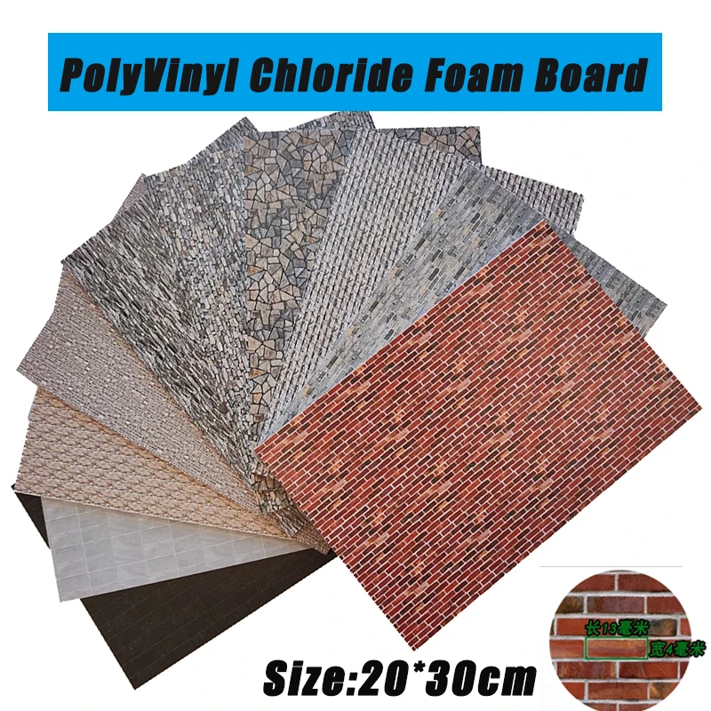 20*30CM Miniature Polyvinyl Chloride Foam Board Indoor/Outdoor Decoration Diy Model Making Toys Architecture Building Materials