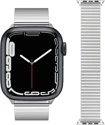 For Apple Watch 9 8 7 41 45mm Ultra 49mm Band Stainless Steel Stretch Expansion Metal Band For iWatch 6 5 4 3 2 1 40 44 38 42mm