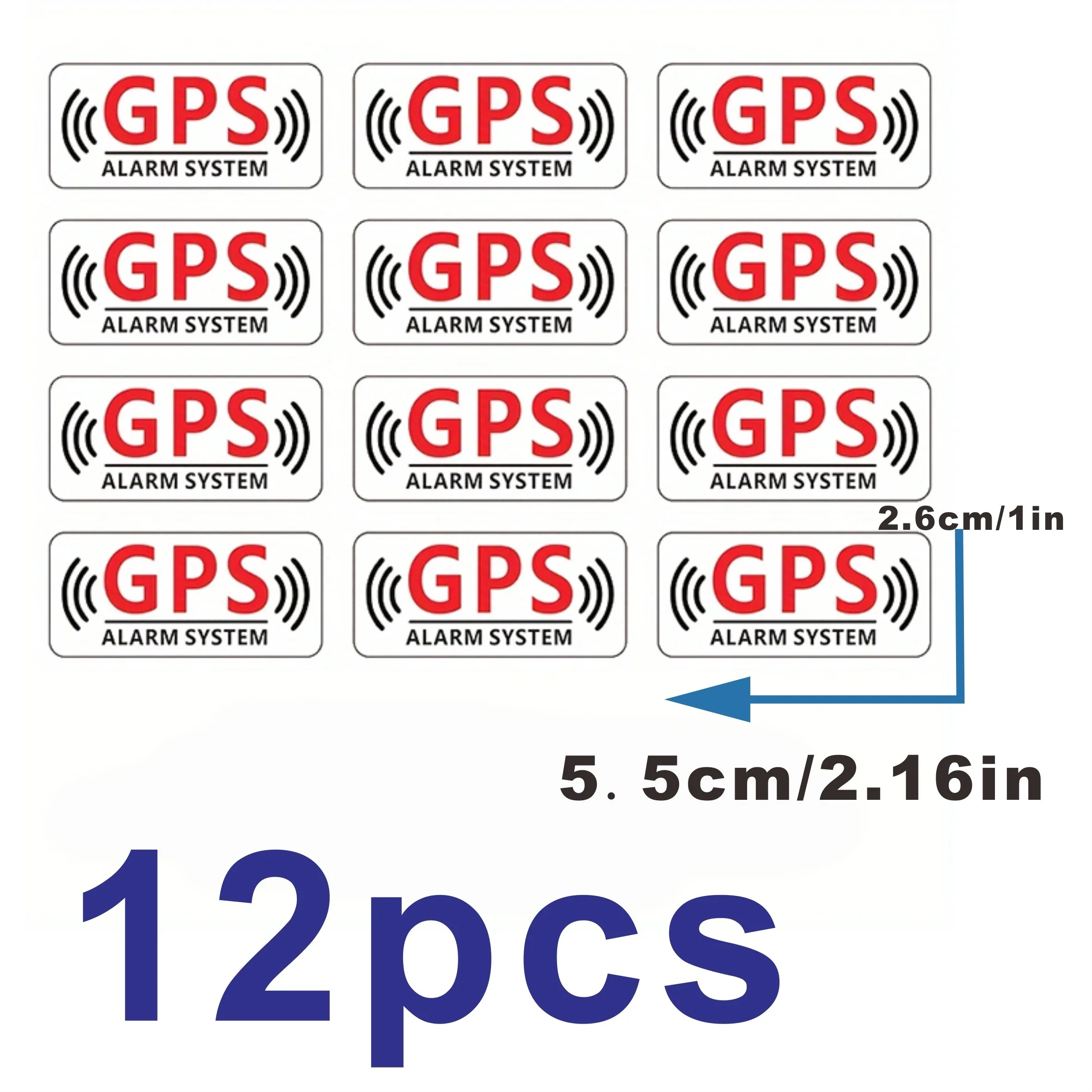 AliExpress NONE 12Pcs GPS Alarm Warning Decals, Waterproof Anti-Theft Stickers for Car Motorcycle Bicycle