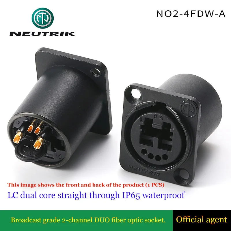 

NEUTRIK Broadcast 2-Channel OpticalCON DUO Fiber Optic LC Docking Socket NO2-4FDW-A